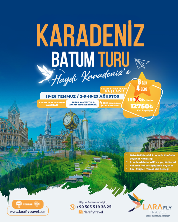 Karadeniz Batum Turu 4 Gece Konaklamalı (Otel Konaklamalı)